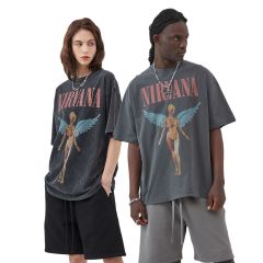 FLEXI APPAREL vintage rock band t-shirt featuring a Nirvana graphic with an acid wash distressed finish and oversized fit
