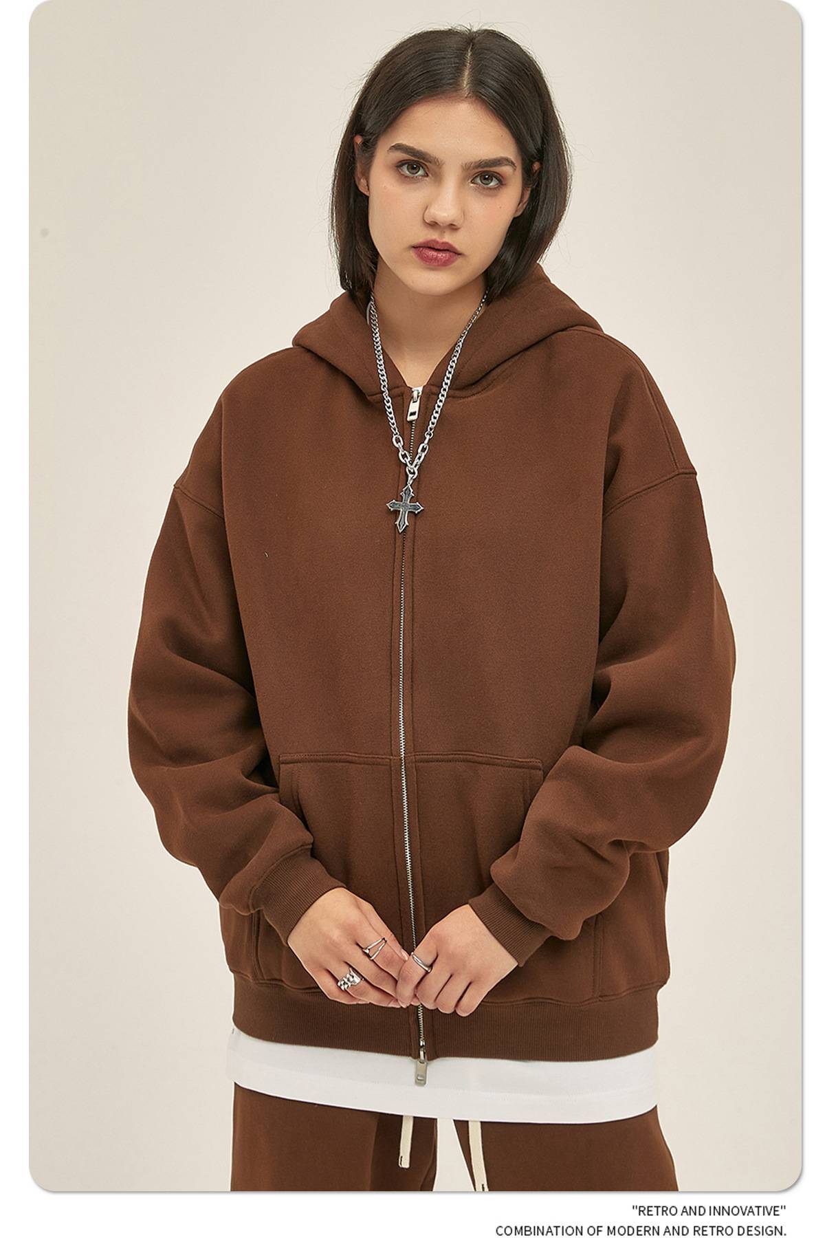 Heavyweight Fleece 350G Two-Way Zip Hoodie