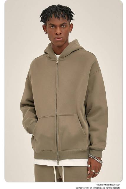 Heavyweight Fleece 350G Two-Way Zip Hoodie