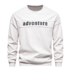 Men's Patchwork Crewneck Sweater | Distressed Graphic Loose Fit Sportswear