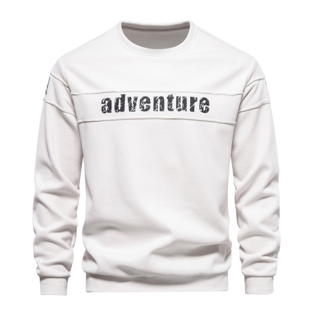 Men's Patchwork Crewneck Sweater | Distressed Graphic Loose Fit Sportswear