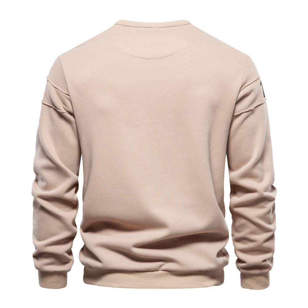 Men's Patchwork Crewneck Sweater | Distressed Graphic Loose Fit Sportswear