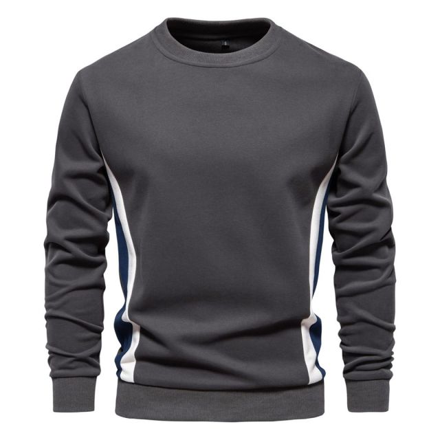 Premium Casual Slim Fit Crew Neck - Curved Panel Athletic Sweatshirt