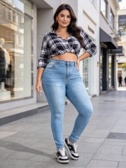 Plus Size High Waist Skinny Jeans