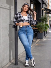 Plus Size High Waist Skinny Jeans