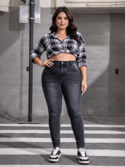 Plus Size High Waist Skinny Jeans