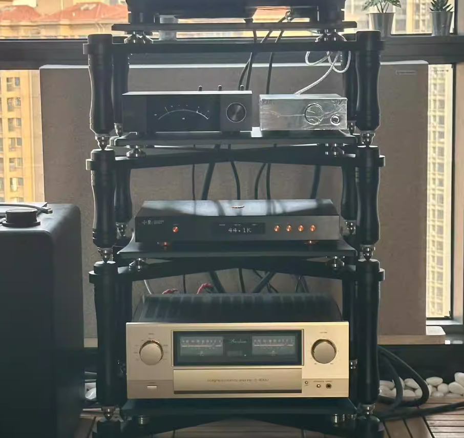 New Edinburgh rack audio enthusiast hifi rack, power amplifier rack, audio cabinet shelf silver black