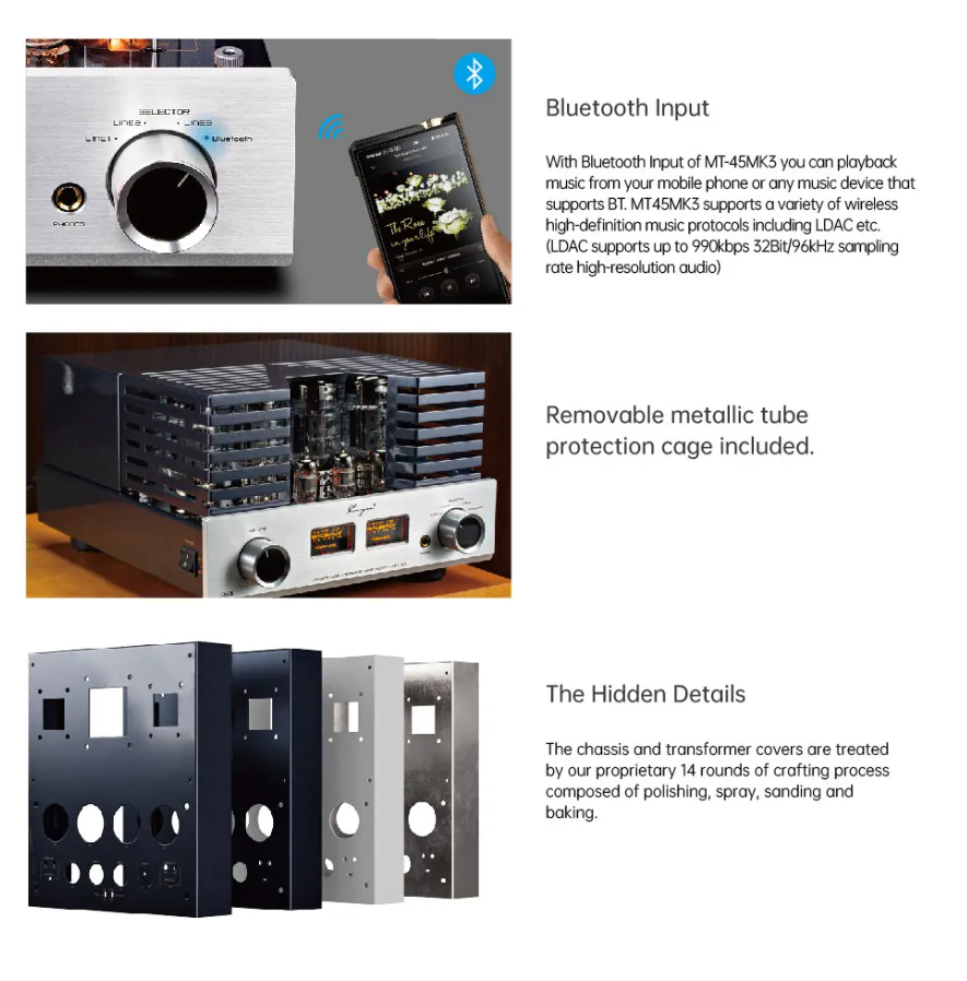 brand new and factory-sealed Cayin MT-45MK3 Bluetooth Vacuum Tube Integrated Amplifier
