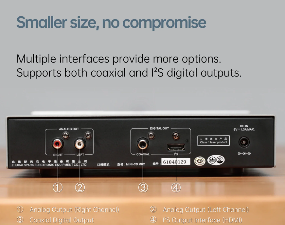 Cayin MINI-CDMK2 Compact Disc Player Slot-in style CD Drive VFD Dynamic Display