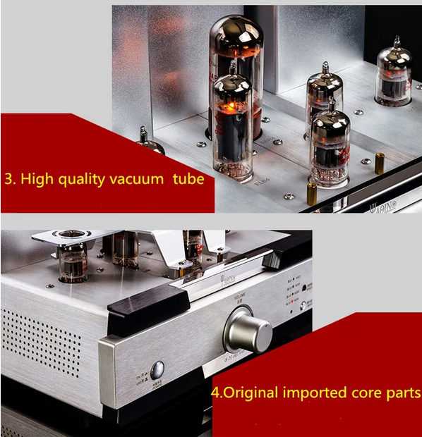 YAQIN B-2T Vacuum Tube Preamp Pre-amplifier Preamplifier 5AR4*1 EL84*1 12AX7*2 12AU7*2 With Remote Control AC110~220V