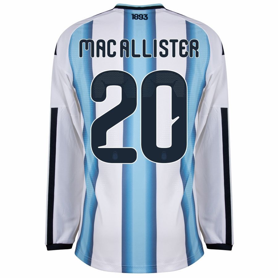 Maillot Argentine Domicile 2026 2027 Mac Allister Manches Longues