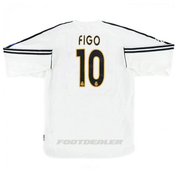 Maillot Real Madrid Domicile 2003 2004 Figo Manches Longues