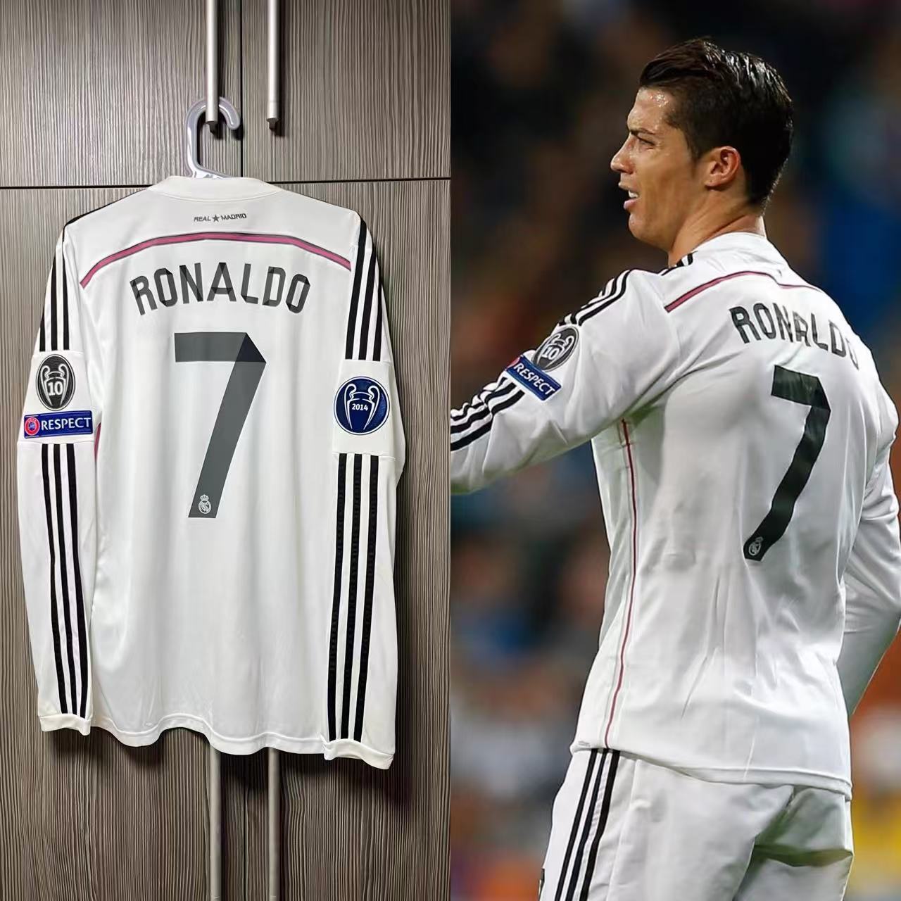 14/15 Real Madrid home jersey long sleeved UCL 7 # Ronaldo
