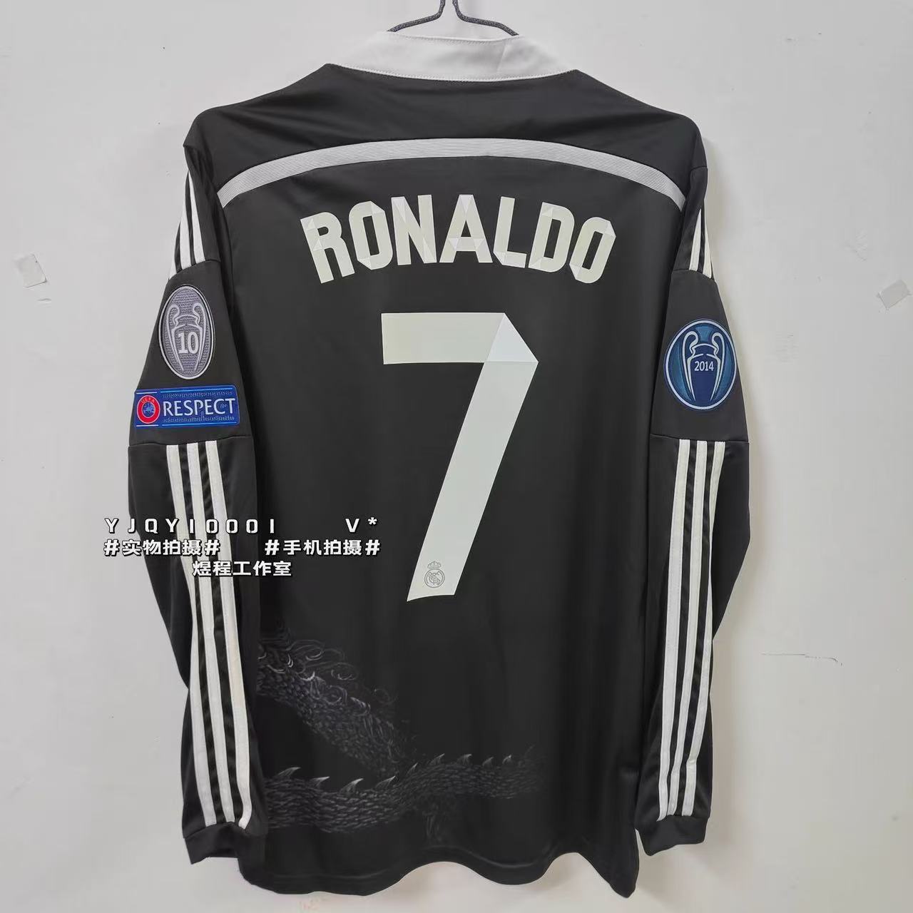14/15 Real Madrid third jersey long sleeves UCL 7 # Ronaldo