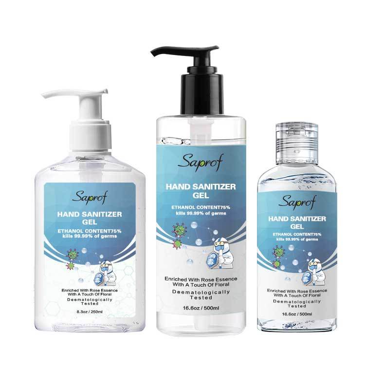 Different Sizes 75% Alcohol Disinfectant Hand Sanitizer Gel