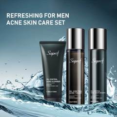 Three-piece men's refreshing skin care set