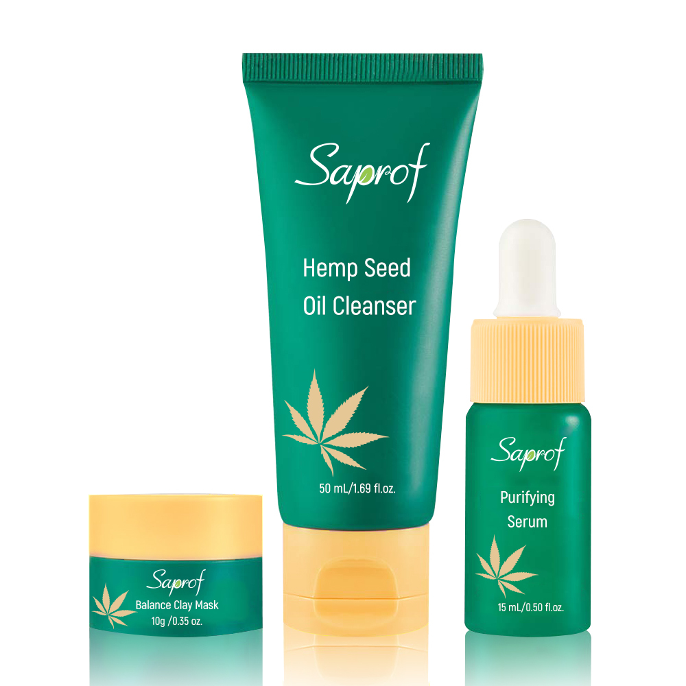 Hemp Seed Oil Cleanser / Balance Clay Mask / Purifying Serum