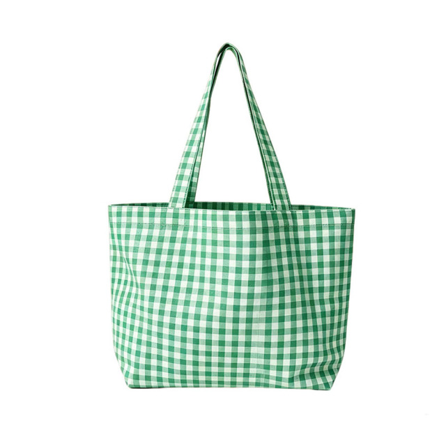 Plaid Eco-friendly Tote Bag,YI YUAN,Plaid Eco-friendly Tote Bag