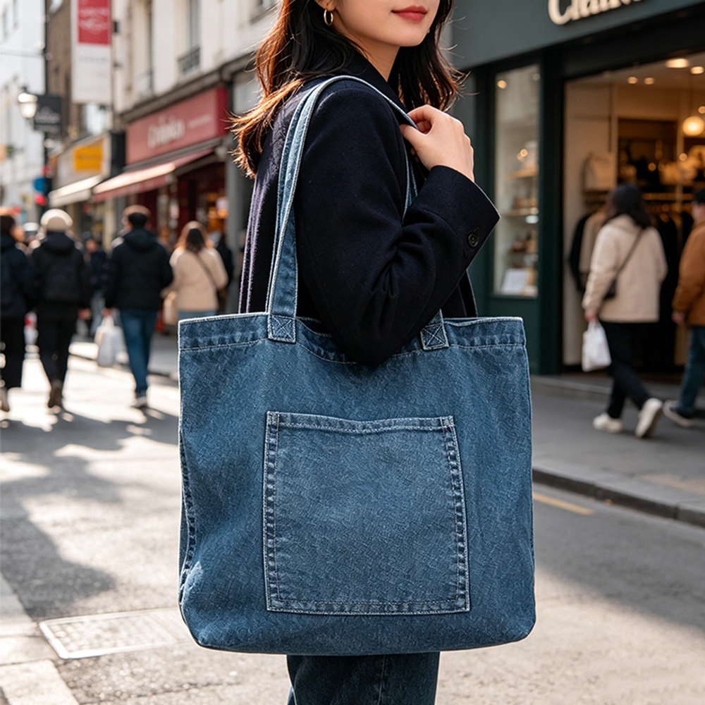 Denim Tote Bag,YI YUAN,Denim Tote Bag