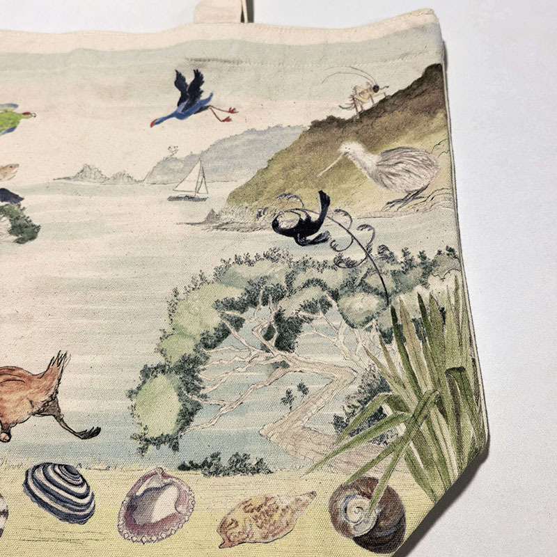 Vintage Watercolor Canvas Tote Bag,YI YUAN,Vintage Watercolor Canvas Tote Bag