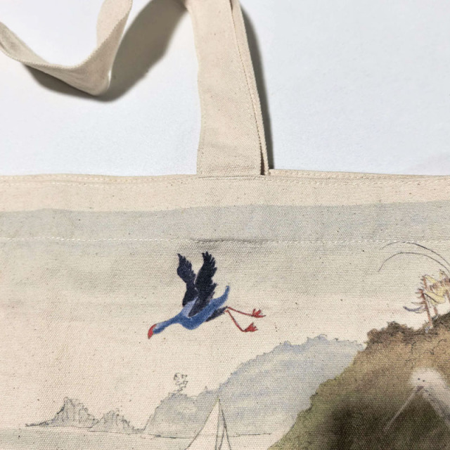 Vintage Watercolor Canvas Tote Bag,YI YUAN,Vintage Watercolor Canvas Tote Bag