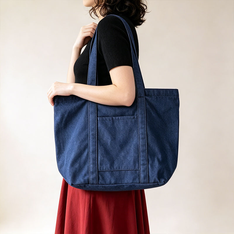 Denim Shopping Tote Bag,YI YUAN,Canvas Tote Bag