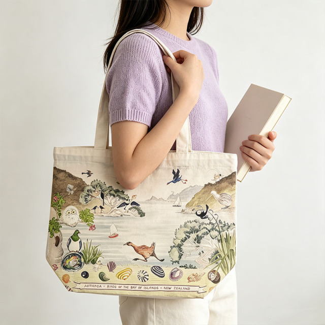 Vintage Watercolor Canvas Tote Bag,YI YUAN,Vintage Watercolor Canvas Tote Bag