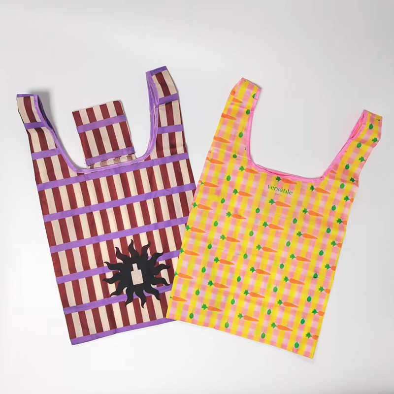 Foldable Bag,YI YUAN,Custom Logo Recyclable Folding Polyester Tote Bag