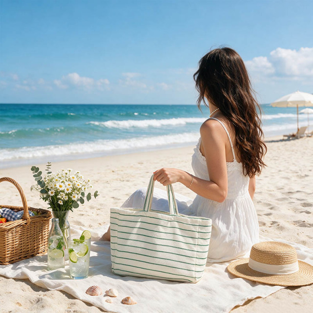 Terry Cloth Beach Tote Bag