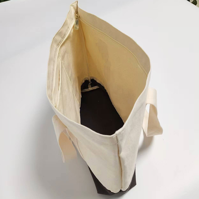Custom Embroidery Canvas Tote Bag with pocket