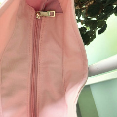 Pink grey colorblock adjustable crossbody canvas tote bag,YI YUAN,Pink grey colorblock adjustable crossbody canvas tote bag