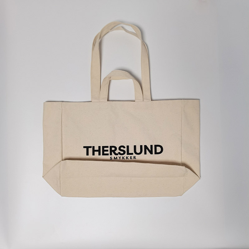 Beige Canvas Tote Bag With Double Handles,YI YUAN,Beige Canvas Tote Bag With Double Handles