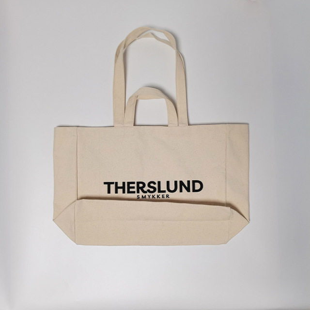 Beige Canvas Tote Bag With Double Handles,YI YUAN,Beige Canvas Tote Bag With Double Handles