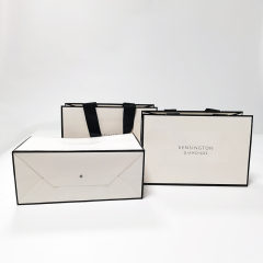 White Paper Gift Bag With Black Ribbon Handle