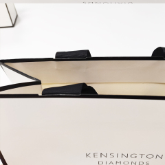 White Paper Gift Bag With Black Ribbon Handle