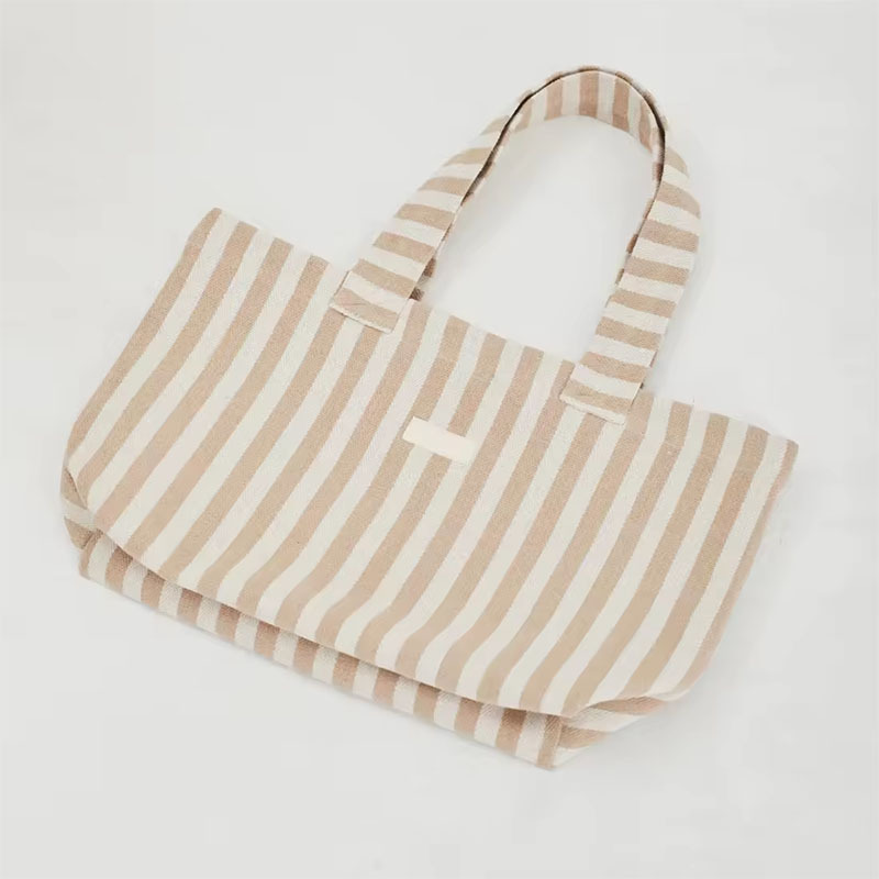 Striped canvas tote bag