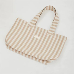 Striped canvas tote bag