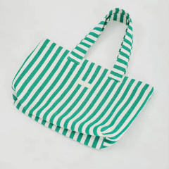 Striped canvas tote bag