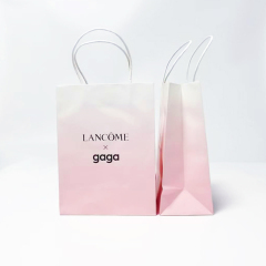 Wholesale custom printed paper shopping bag with paper twist handle