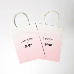 Wholesale custom printed paper shopping bag with paper twist handle
