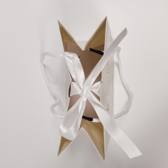 Custom logo white paper shopping bag