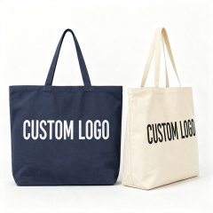 Custom Logo Large Heavy Duty Cotton Canvas Tote Bag Reusable Eco Friendly Blank Plain Canvas Shopping Handbag For Women Gift Wholesale