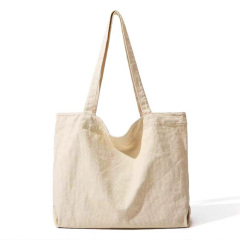 Natural beige cotton canvas tote bag soft slouchy large capacity shoulder bag casual everyday tote