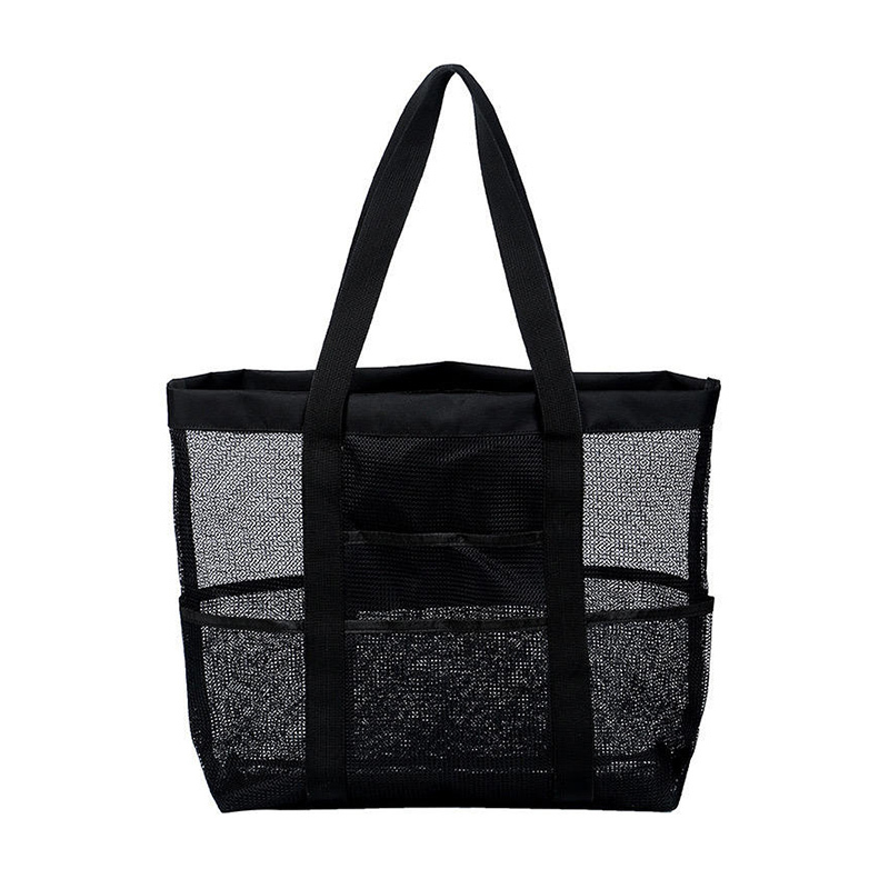 Black Mesh Beach Bag,YI YUAN,Black Mesh Beach Bag