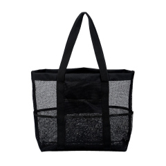 Black Mesh Beach Bag,YI YUAN,Black Mesh Beach Bag