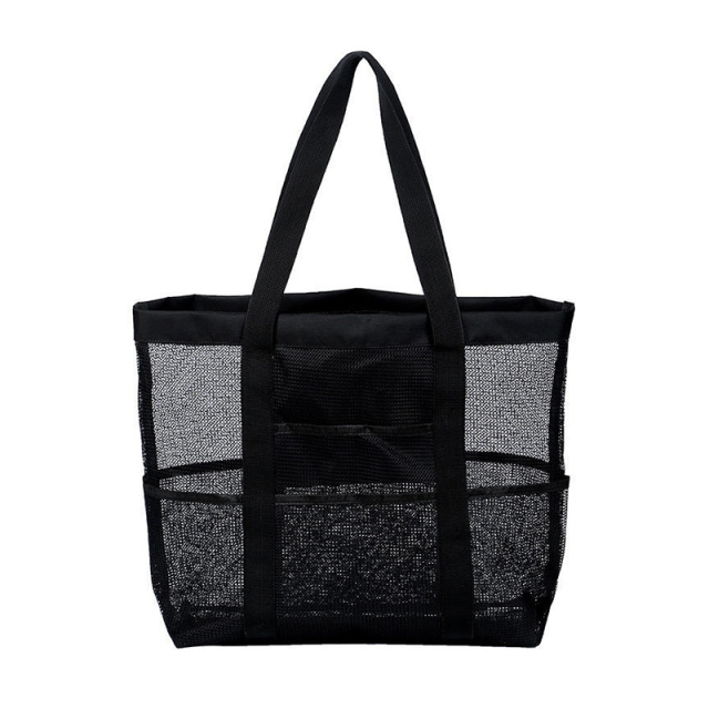Black Mesh Beach Bag,YI YUAN,Black Mesh Beach Bag