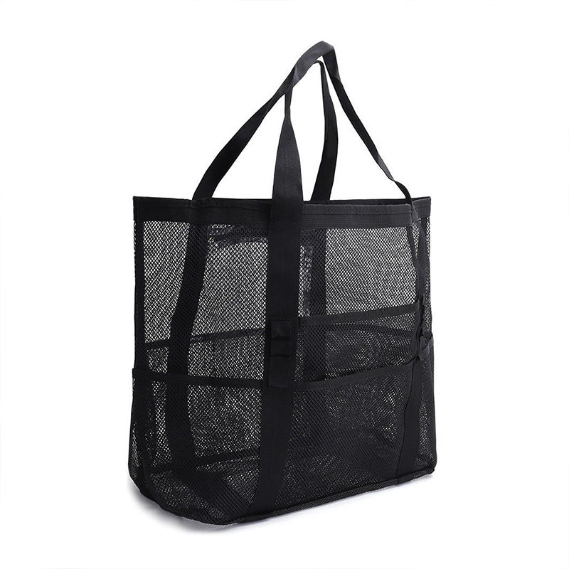 Black Mesh Beach Bag,YI YUAN,Black Mesh Beach Bag