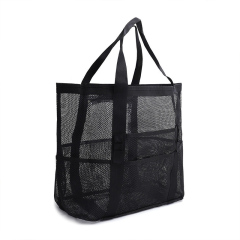 Black Mesh Beach Bag,YI YUAN,Black Mesh Beach Bag