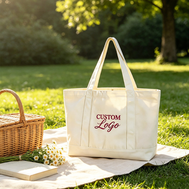 Custom Embroidered Logo Canvas Tote Bag,YI YUAN,Custom Embroidered Logo Canvas Tote Bag