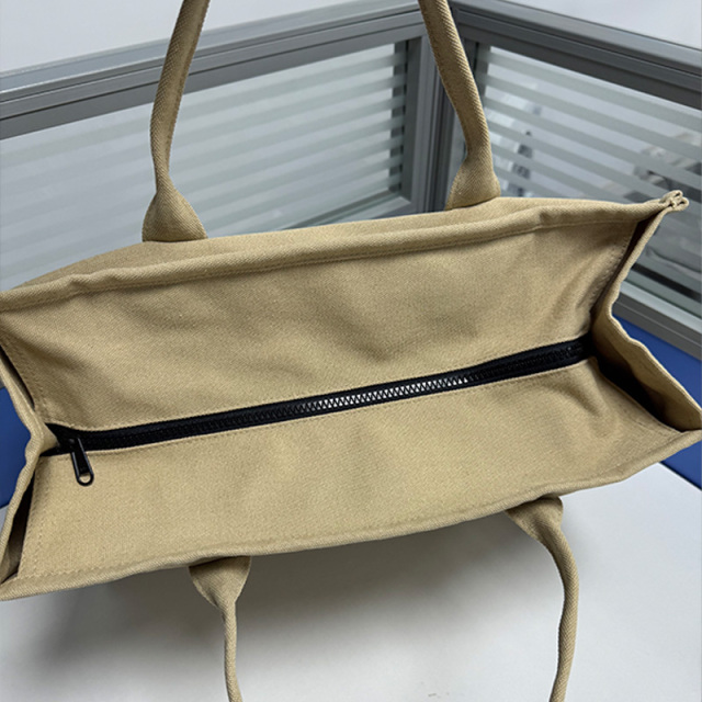 Custom Printed Logo Khaki Canvas Tote Bag,YI YUAN,Custom Printed Logo Khaki Canvas Tote Bag